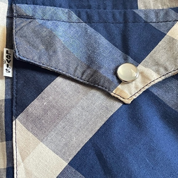 Levis Plaid Western Pearl Snap Mens Long Sleeve Multicolored Shirt XXL - Picture 13 of 15